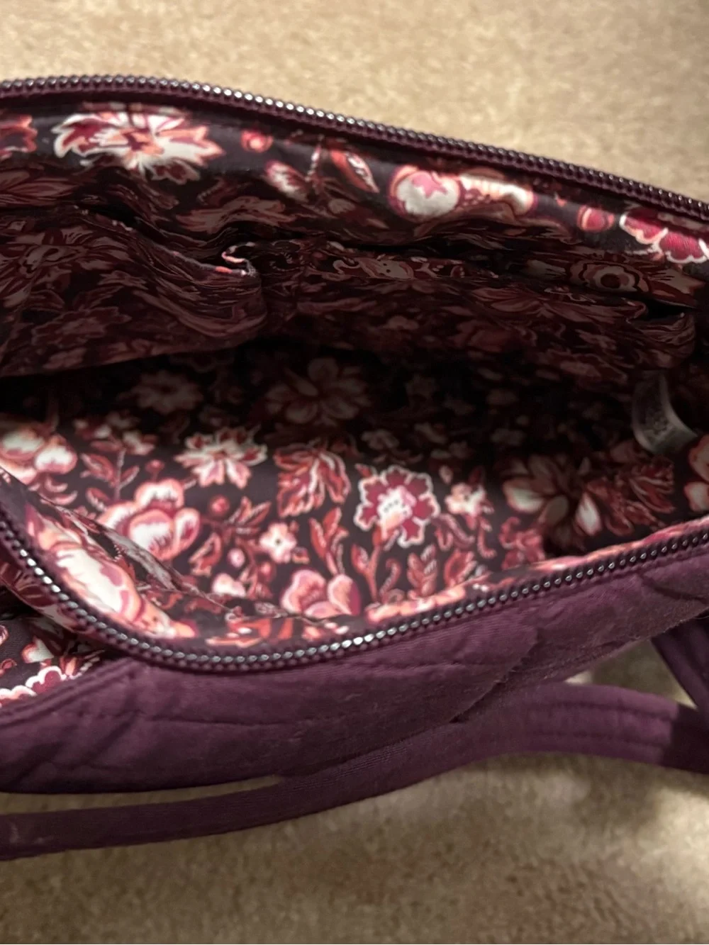 Vera Bradley Quilted Crossbody Bag in Wine Plum